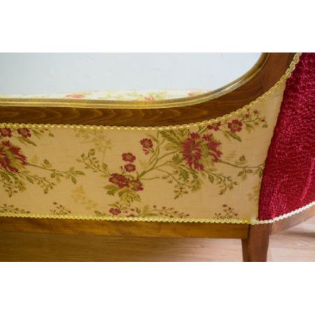 Chaise Longue antike Liege Mahagoni Massivholz 1920er Jahre