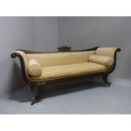 Regency Messing Sofa Massivholz antik ca 1820