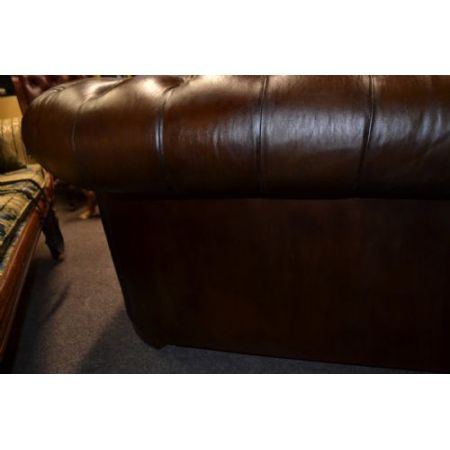 Antikes Chesterfield Sofa Leder Massivholz ca 1930