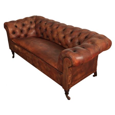 Viktorianisches Mahagoni Chesterfield Sofa Leder antik ca 1860