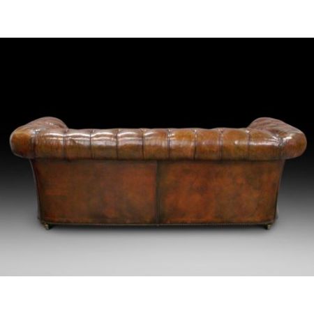 Leder Chesterfield Sofa Massivholz antik ca 1930