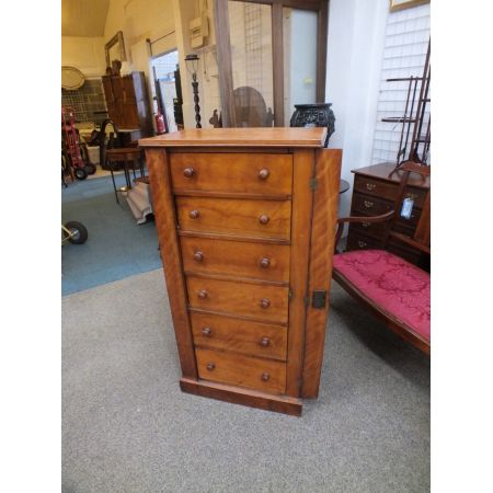 Viktorianische Wellington Birken Kommode Massivholz antik ca 1870