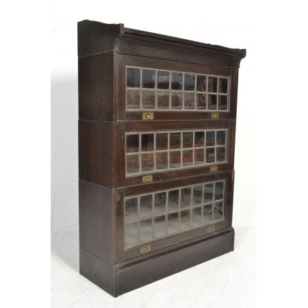  Antiker Globe Wernicke Mahagonibücherschrank, Bleiglasfront, Anfang des 20. Jahrhunderts