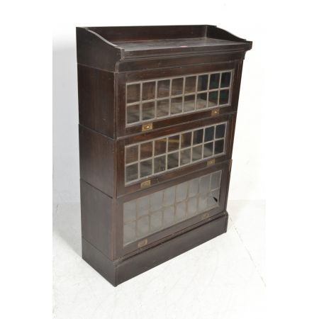  Antiker Globe Wernicke Mahagonibücherschrank, Bleiglasfront, Anfang des 20. Jahrhunderts