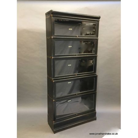 Seltener antiker Globe Wernicke Eichenbücherschrank, ebonisert, um 1930