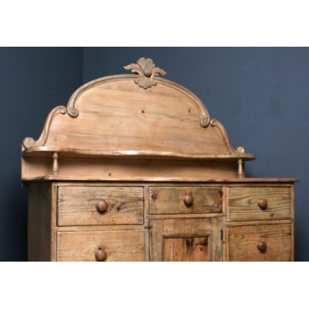 große antike viktorianische Kiefernküchenkommode