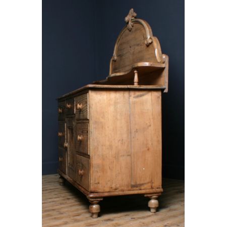 große antike viktorianische Kiefernküchenkommode