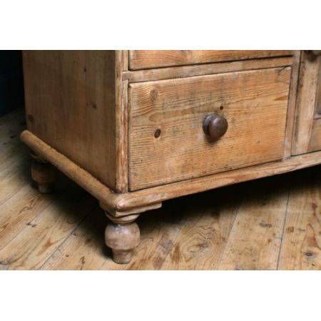 große antike viktorianische Kiefernküchenkommode