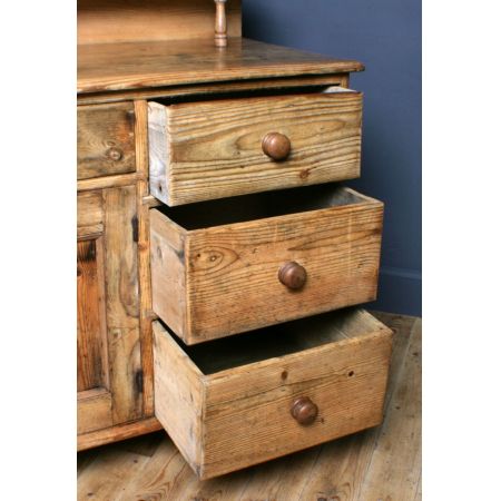 große antike viktorianische Kiefernküchenkommode