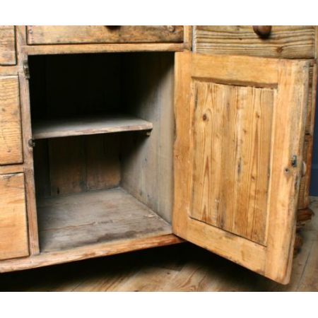 große antike viktorianische Kiefernküchenkommode