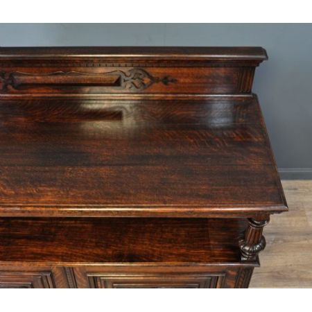 großes antikes viktorianisches Eichensideboard /Eichenbuffet Blattschrank