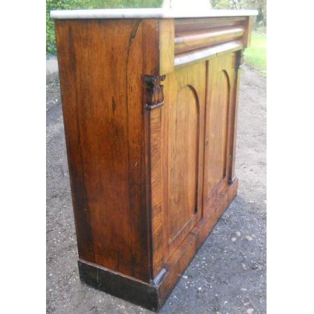 Antike Palisanderchiffonnier / Palisanderkommode mit Marmorplatte 