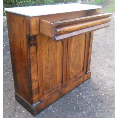 Antike Palisanderchiffonnier / Palisanderkommode mit Marmorplatte 