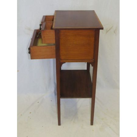 Antiker spät viktorianischer Mahagoninachttisch, um 1900