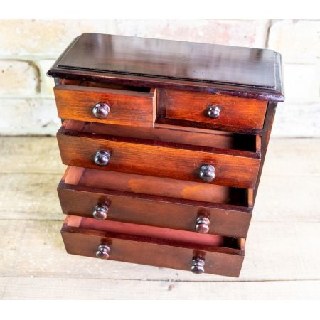 Antike viktorianische Miniatur Mahagonikommode ,um 1890