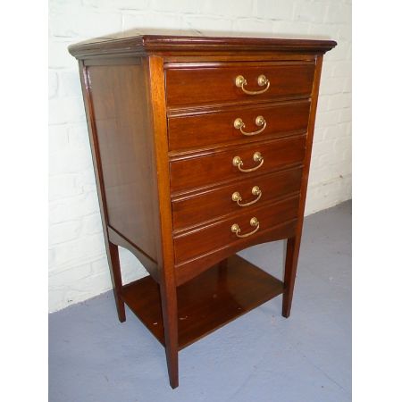 Antiker edwardianische Mahagonimusikschrank