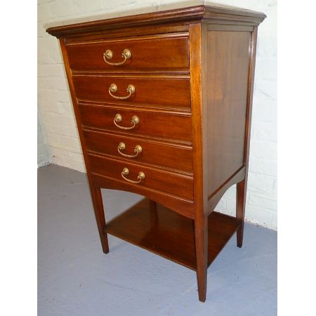 Antiker edwardianische Mahagonimusikschrank