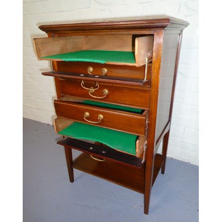 Antiker edwardianische Mahagonimusikschrank