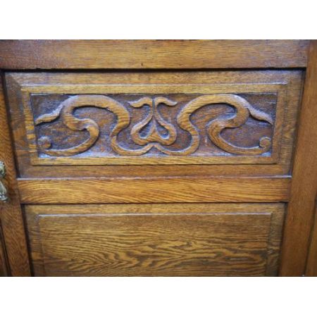 Antike edwardianisches Eichensideboard, mit Spiegel, von 1910  