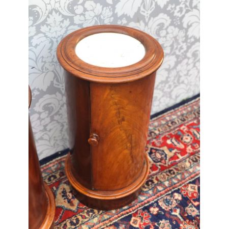 Ein Paar viktorianische Mahagoni Zylinder Nachttische Massivholz antik ca 1880