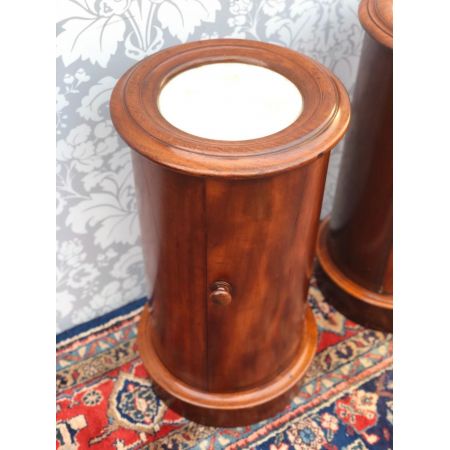 Ein Paar viktorianische Mahagoni Zylinder Nachttische Massivholz antik ca 1880