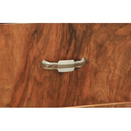 antikes englisches Paar Art-Déco Walnussnachttische (um 1930)