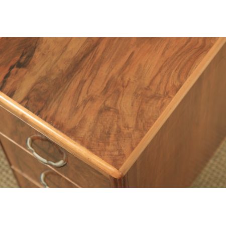 antikes englisches Paar Art-Déco Walnussnachttische (um 1930)