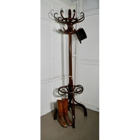 Antiker Thonet Bugholz Kleiderständer, Garderobe, Hutständer aus dem 19. Jahrhundert