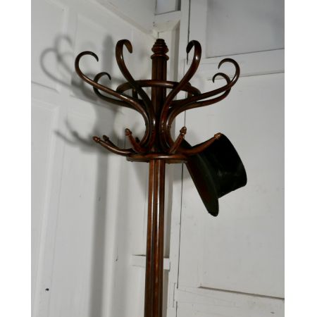 Antiker Thonet Bugholz Kleiderständer, Garderobe, Hutständer aus dem 19. Jahrhundert