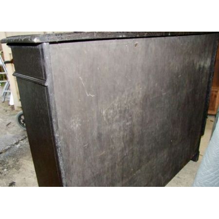 Offener Bücherschrank aus ebonisierter Eiche antik, aus dem 19. Jahrhundert