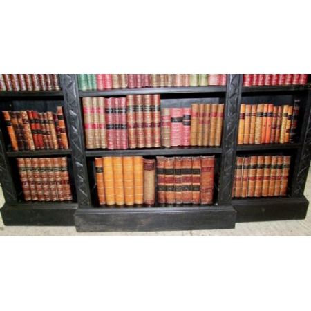 Offener Bücherschrank aus ebonisierter Eiche antik, aus dem 19. Jahrhundert