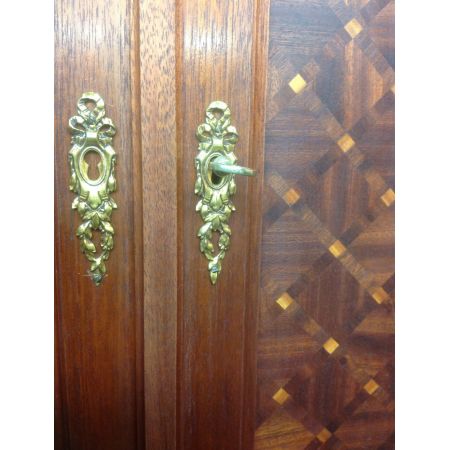 Französische Mahagoni Hängevitrine Massivholz antik ca 1920