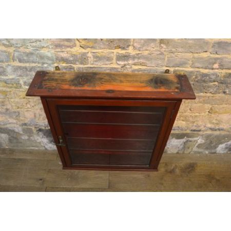 Kleine Mahagoni Hänge Vitrine Massivholz antik ca 1920