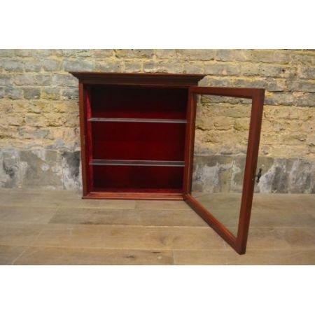 Kleine Mahagoni Hänge Vitrine Massivholz antik ca 1920