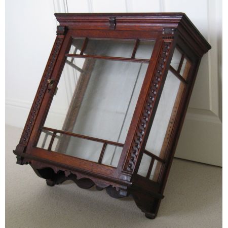 Eichenholz Hänge Vitrine Massivholz antik ca 1910