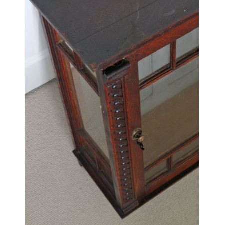 Eichenholz Hänge Vitrine Massivholz antik ca 1910