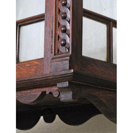 Eichenholz Hänge Vitrine Massivholz antik ca 1910