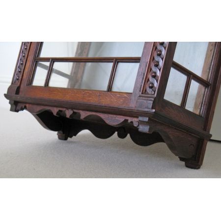 Eichenholz Hänge Vitrine Massivholz antik ca 1910