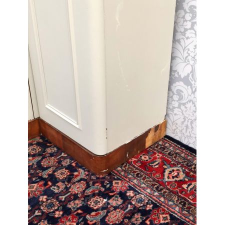 Antiker viktorianischer Kleiderschrank, Triple Wardrobe, mit gemaltem Mittelspiegel