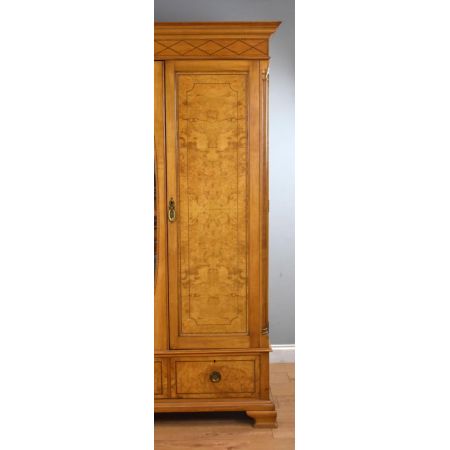 antiker edwardian Pollard Eichenkleiderschrank , Spiegelschrank