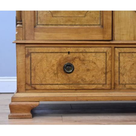 antiker edwardian Pollard Eichenkleiderschrank , Spiegelschrank