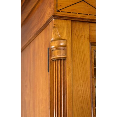 antiker edwardian Pollard Eichenkleiderschrank , Spiegelschrank