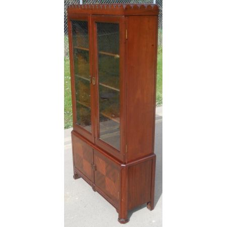 Antikes schmales Mahagonibücherregal aus 1930