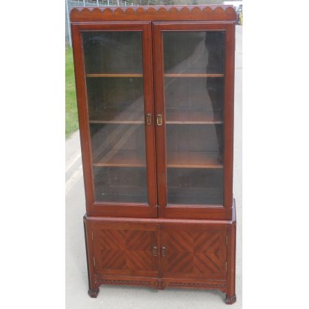 Antikes schmales Mahagonibücherregal aus 1930