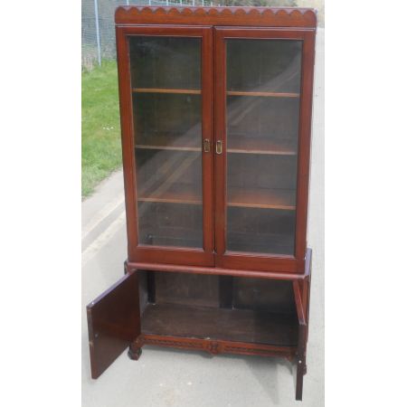 Antikes schmales Mahagonibücherregal aus 1930