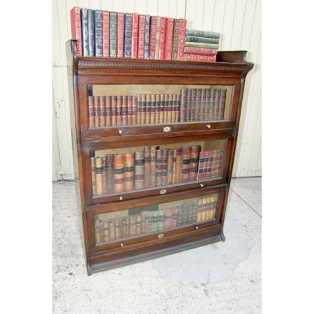 Antikes Mahagonibücherregal, Barrister Bookcase,  verglast, stapelbar von 1920
