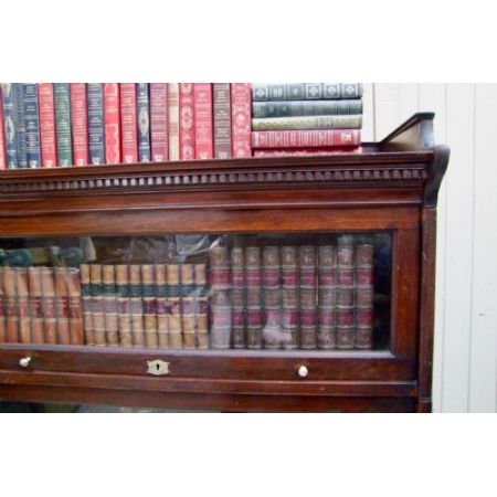 Antikes Mahagonibücherregal, Barrister Bookcase,  verglast, stapelbar von 1920