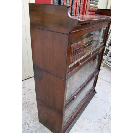 Antikes Mahagonibücherregal, Barrister Bookcase,  verglast, stapelbar von 1920
