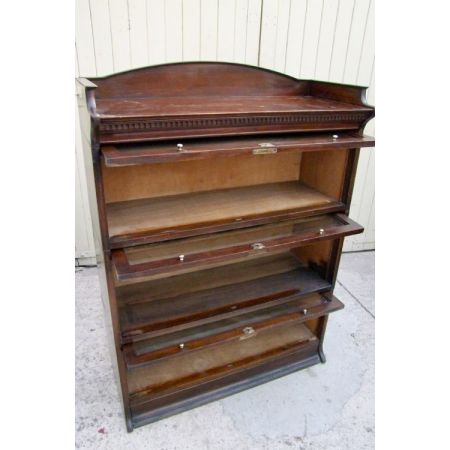 Antikes Mahagonibücherregal, Barrister Bookcase,  verglast, stapelbar von 1920