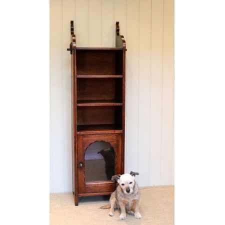 Antikes hohes Bücherregal aus französischer Eiche